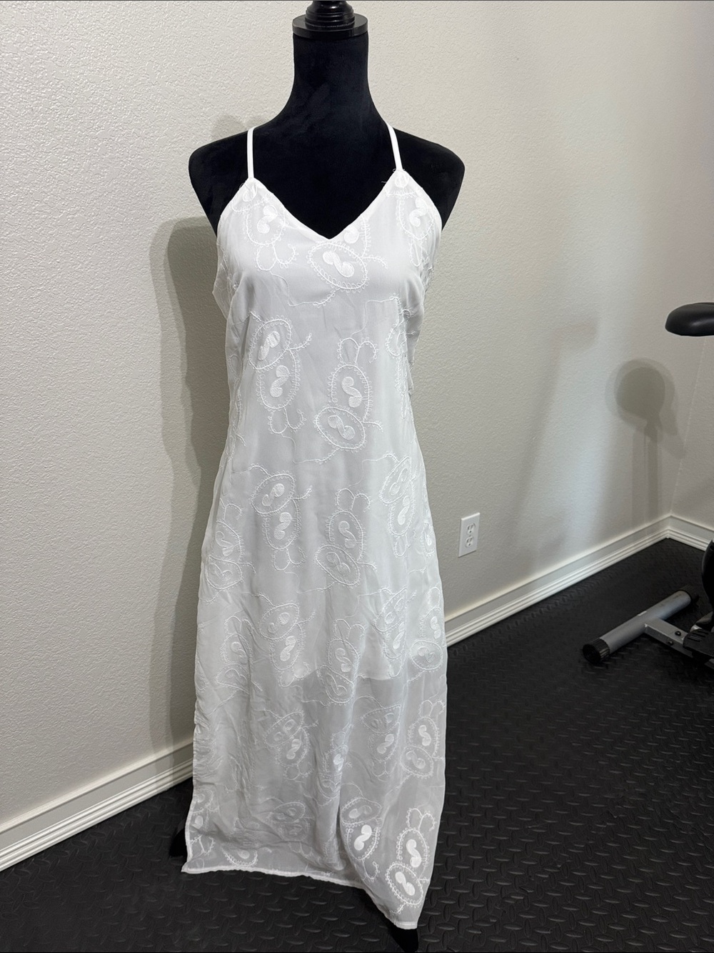 White Embroidered Slip Dress